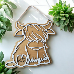 Highland Cow door hanger